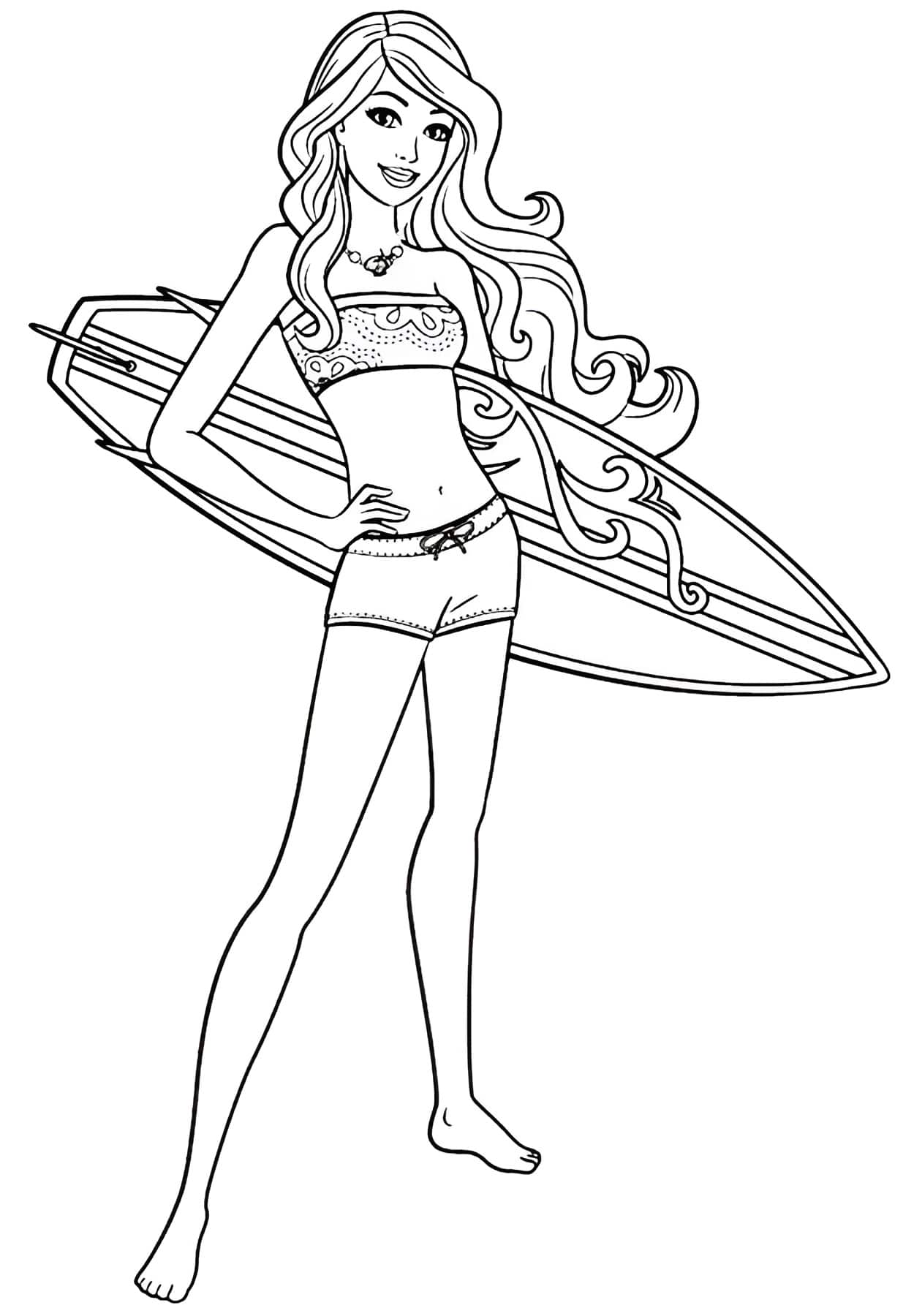 Barbie Surfster Kleurplaat Kleurplaat
